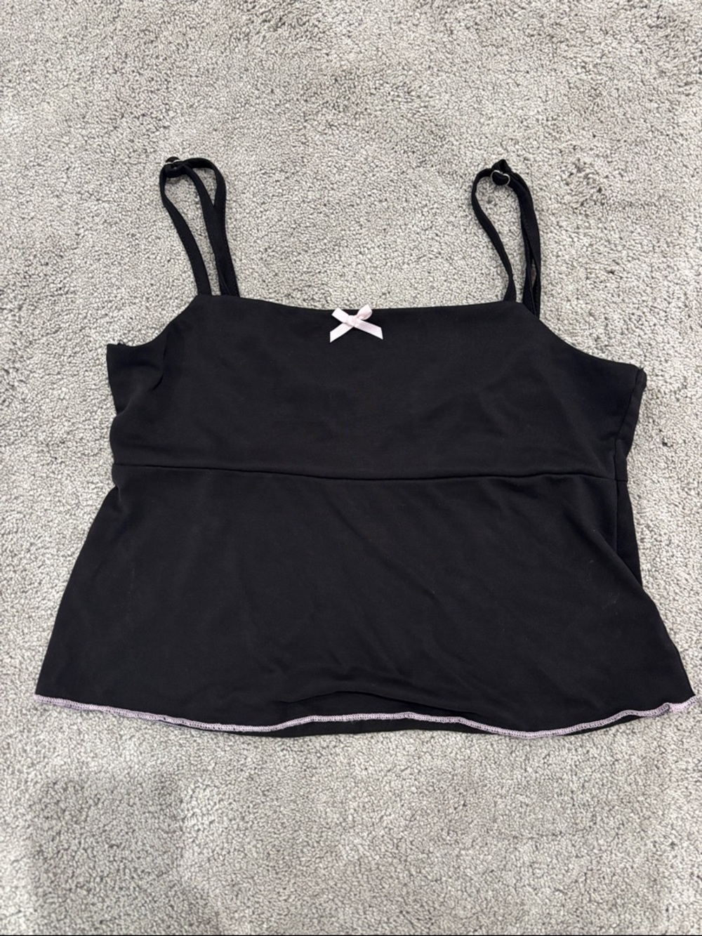 Edikted Black Camisole with Pink Bow Detail